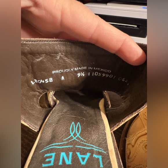 Lane Boots Robin Floral Cutout Leather Slingback Western Mules Size 9.5 - Picture 4 of 14